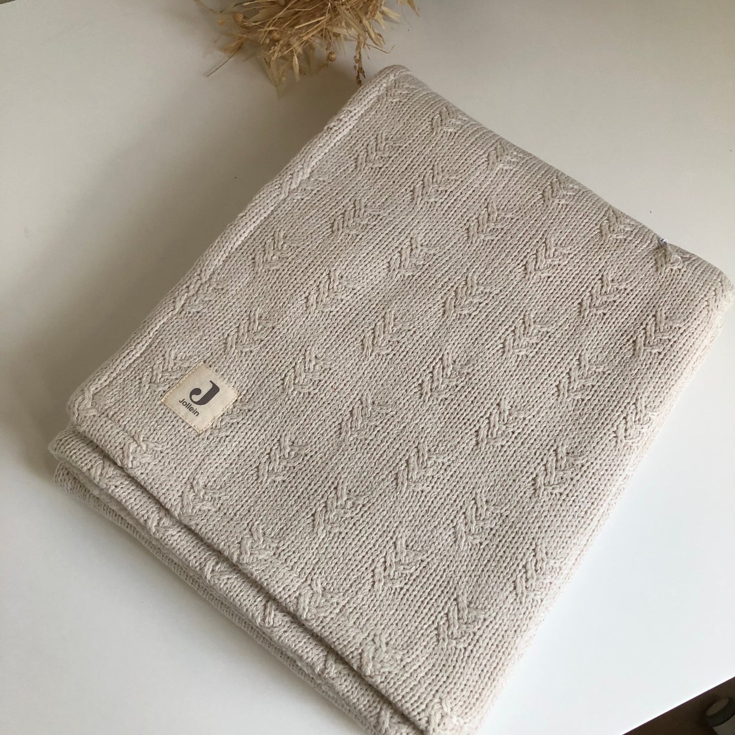 Wiegdeken oatmeal (écru) velour • Jollein