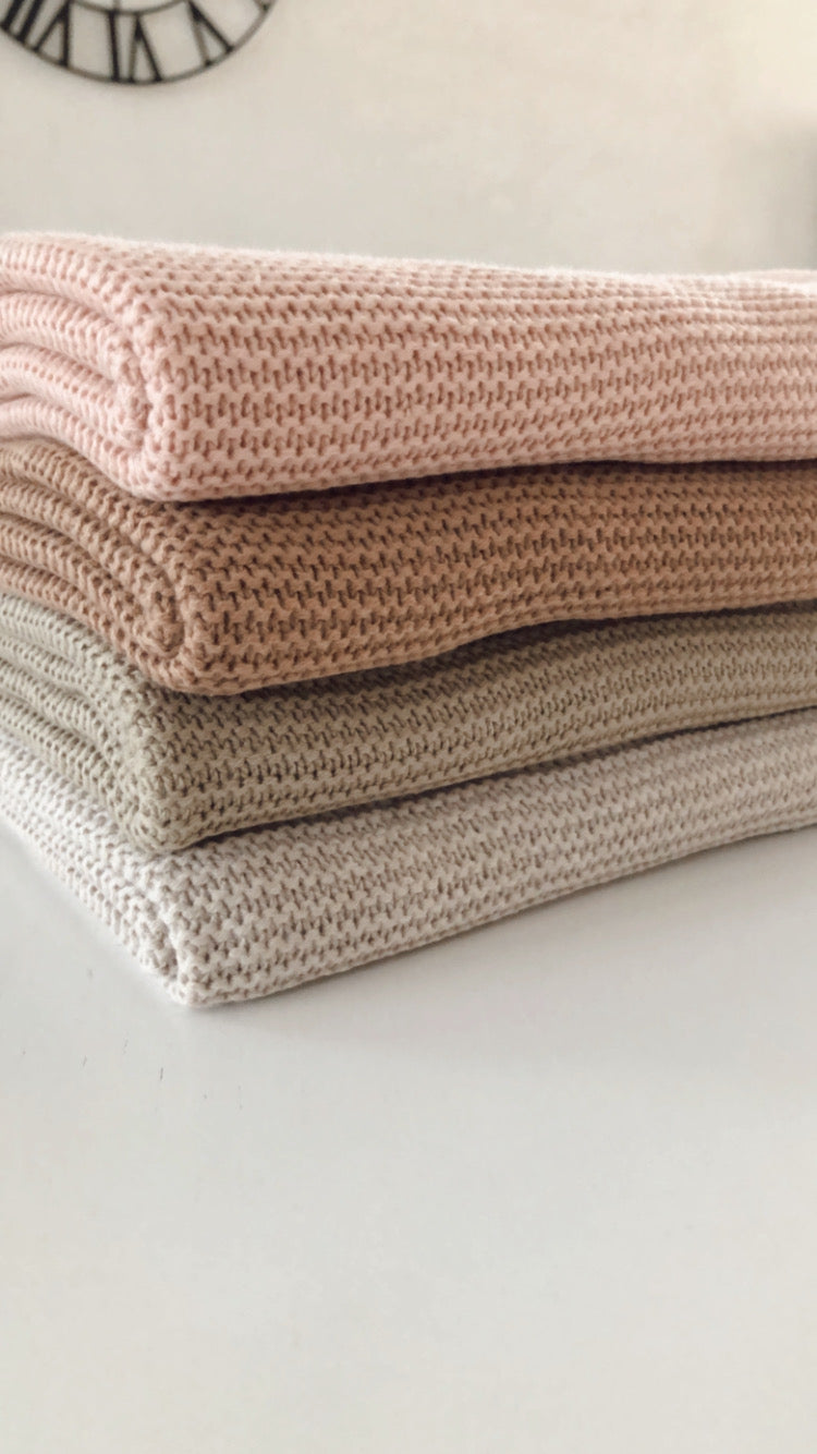Basic Knit deken biscuit • Jollein