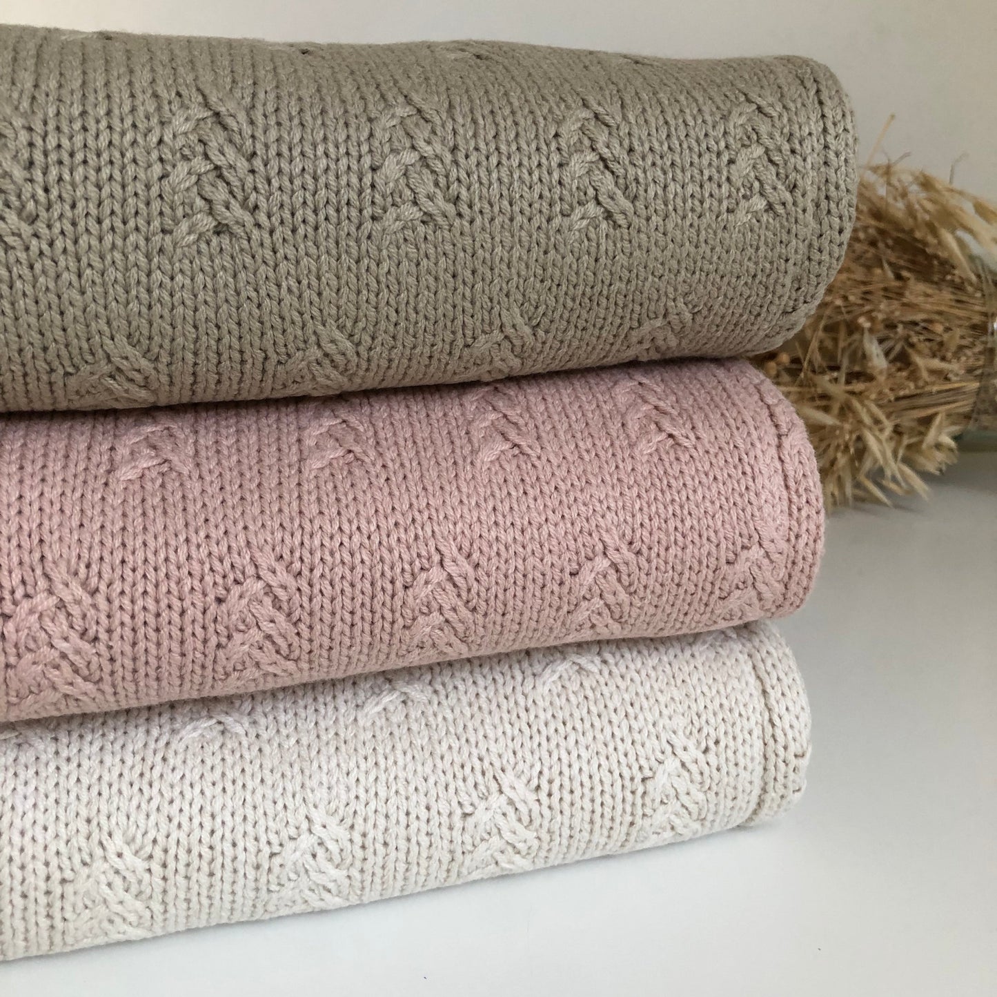 Wiegdeken oatmeal (écru) velour • Jollein
