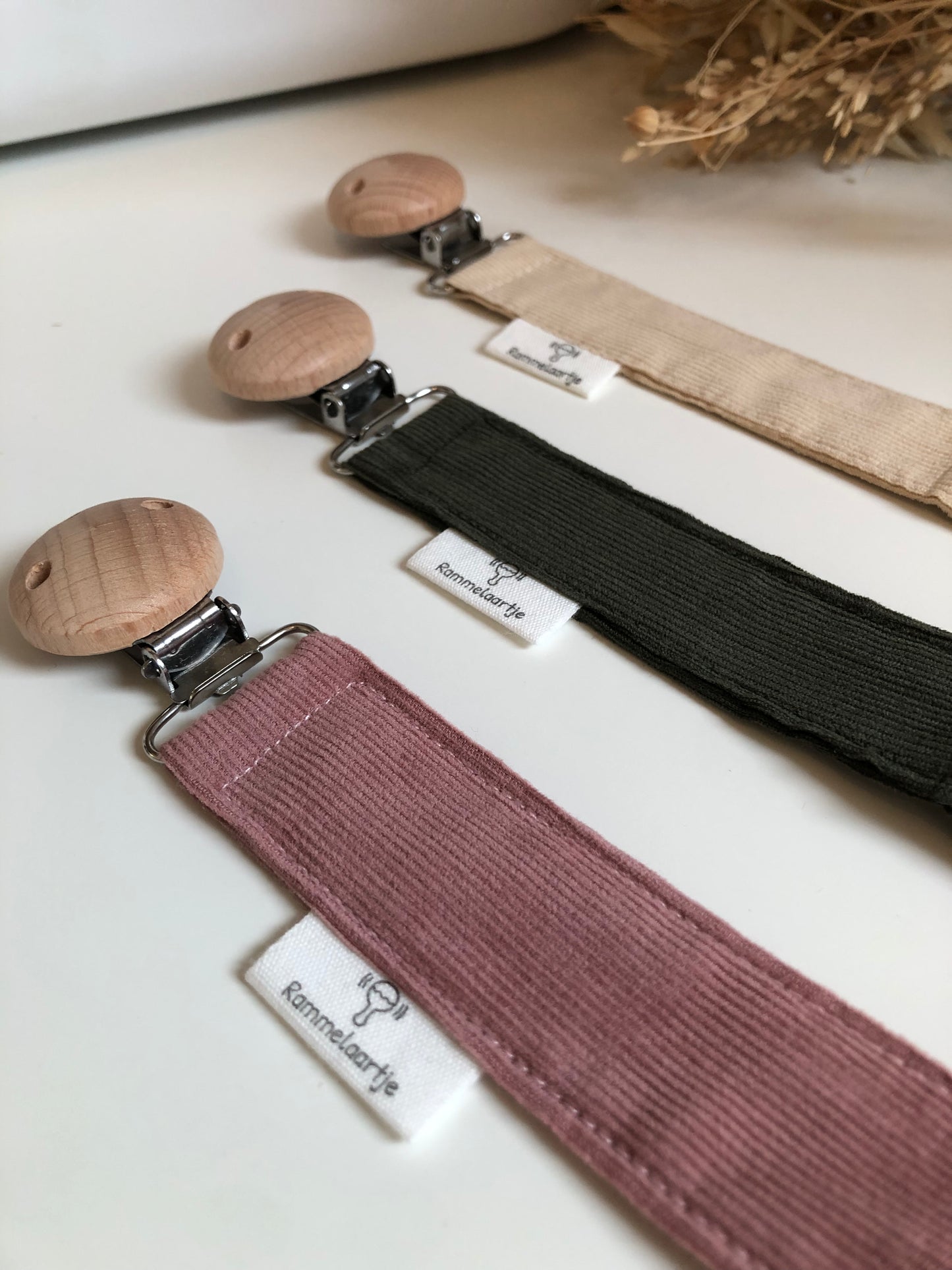 2-pack Corduroy speenkoord groen • Rammelaartje