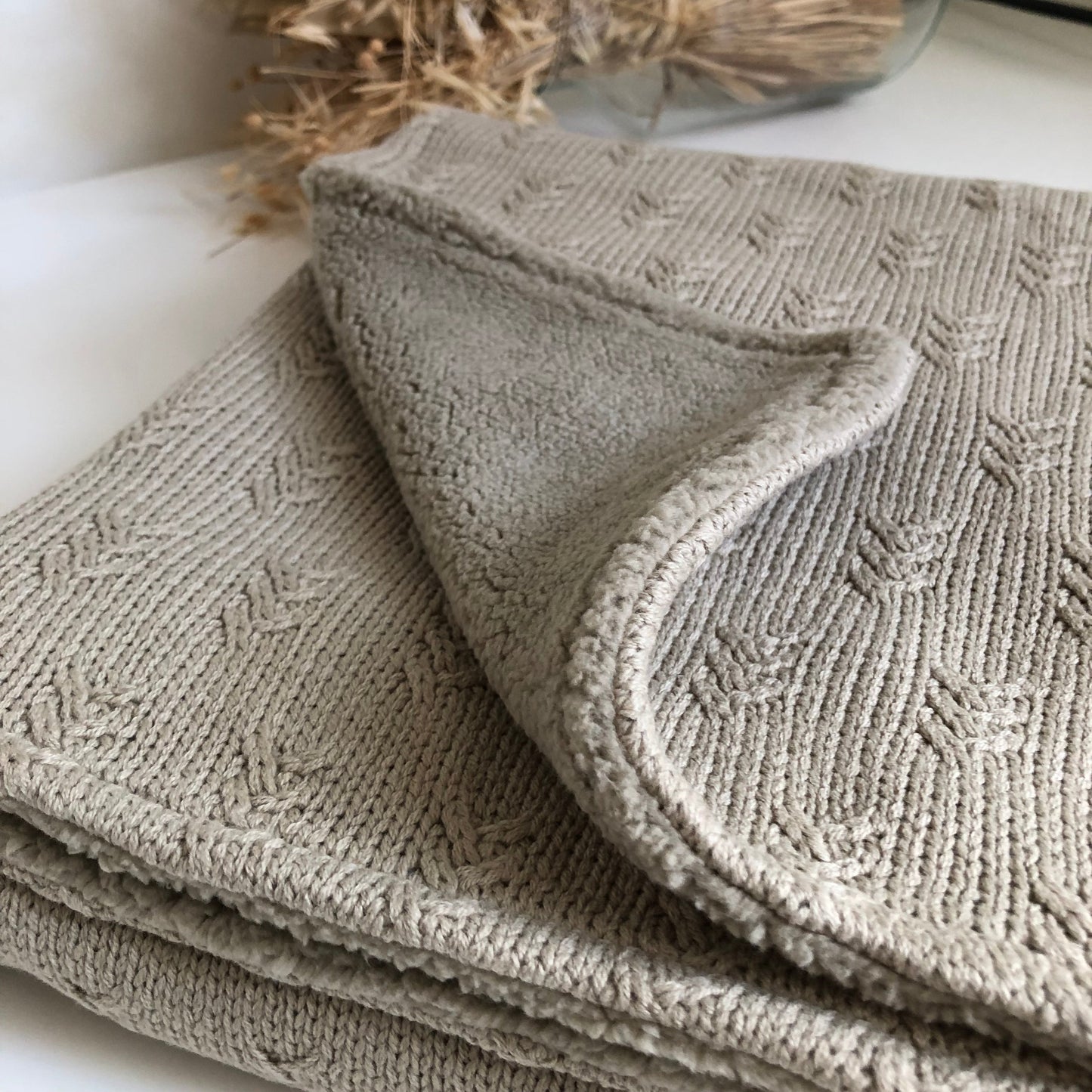 Wiegdeken velour olive green • Jollein