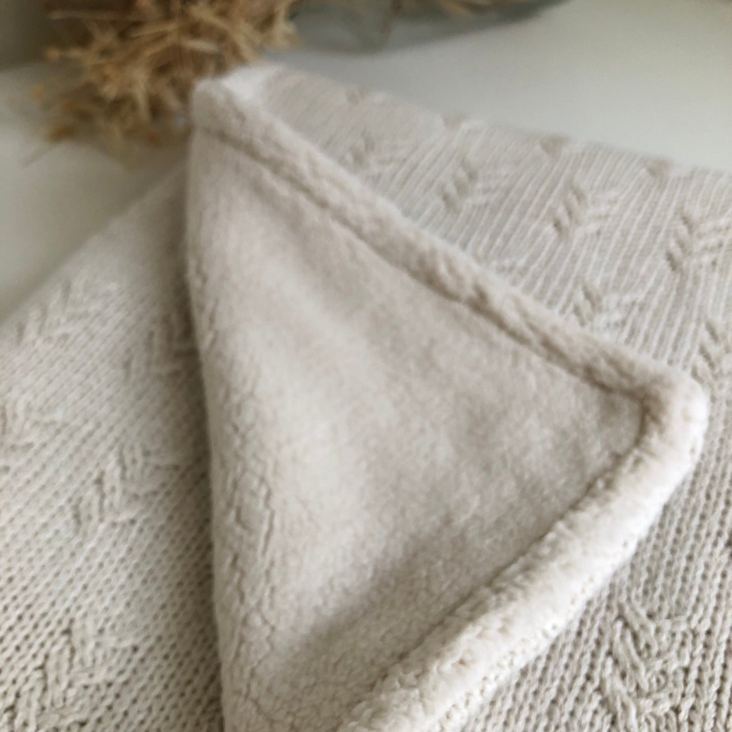 Wiegdeken oatmeal (écru) velour • Jollein