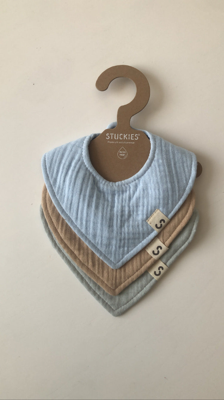 Stuckies / 3-pack slabbetjes LICHTBLAUW