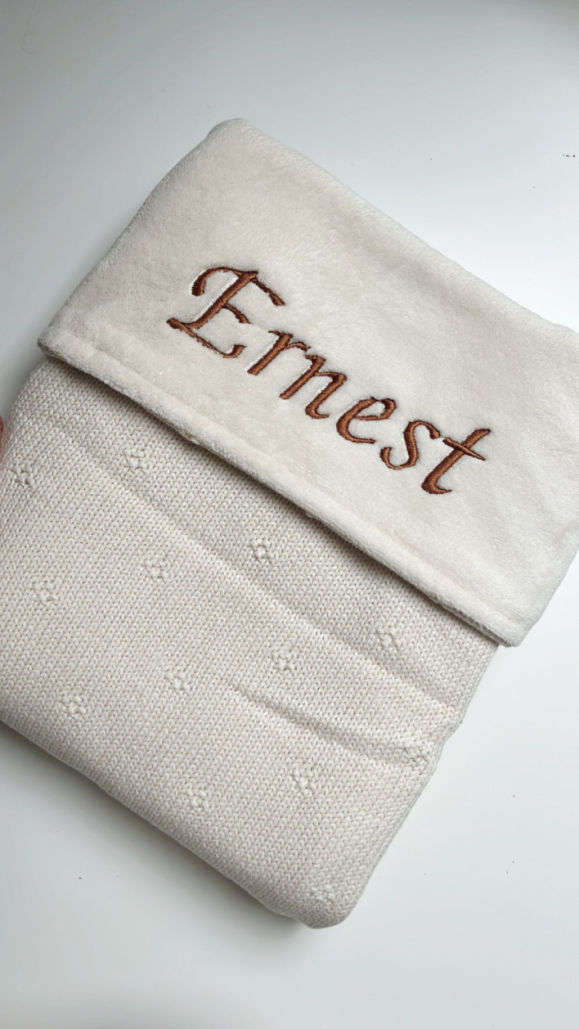 Wiegdeken cosy knit ivory • Jollein