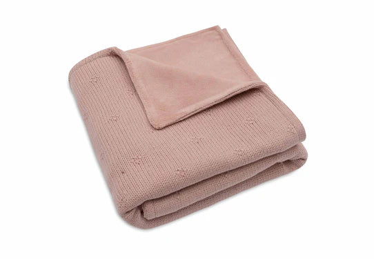 Wiegdeken cosy knit wild rose • Jollein