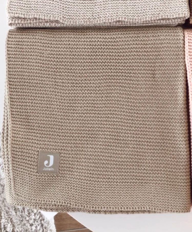 Basic Knit deken olive green • Jollein