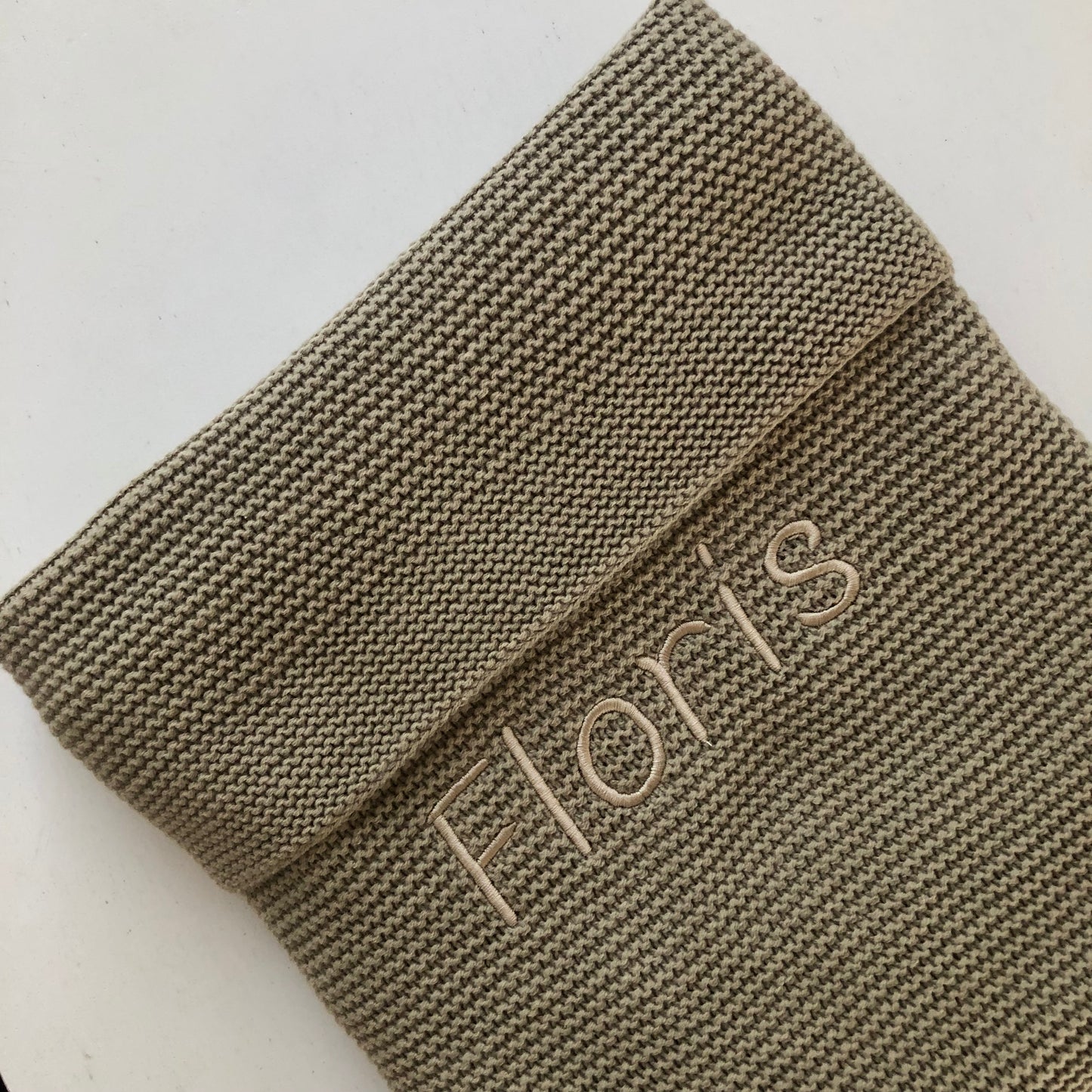 Basic Knit deken olive green • Jollein
