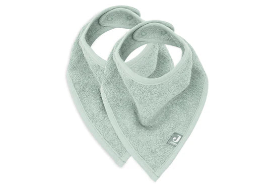 2-pack Bandana slabbetjes ash green • Jollein