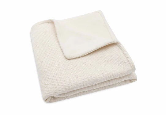 Wiegdeken cosy knit velvet ivory • Jollein