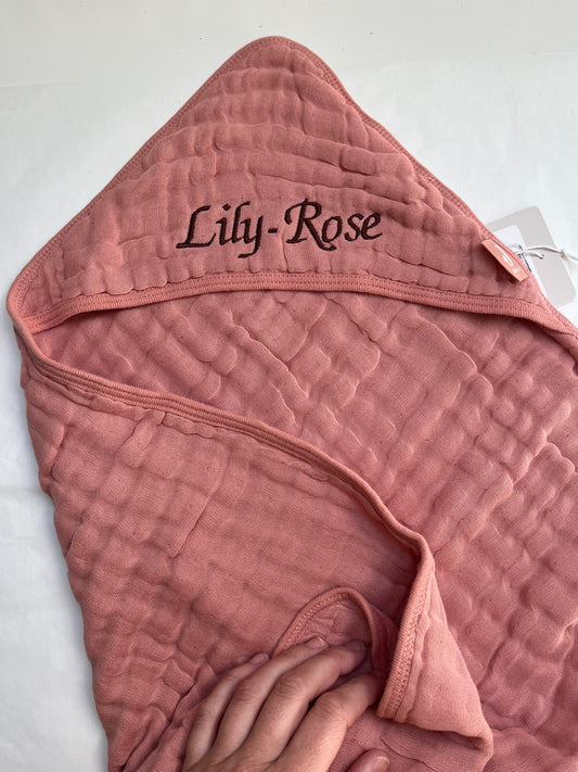 Badcape wrinkled rosewood • Jollein