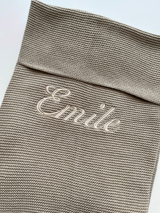 Basic Knit deken olive green • Jollein