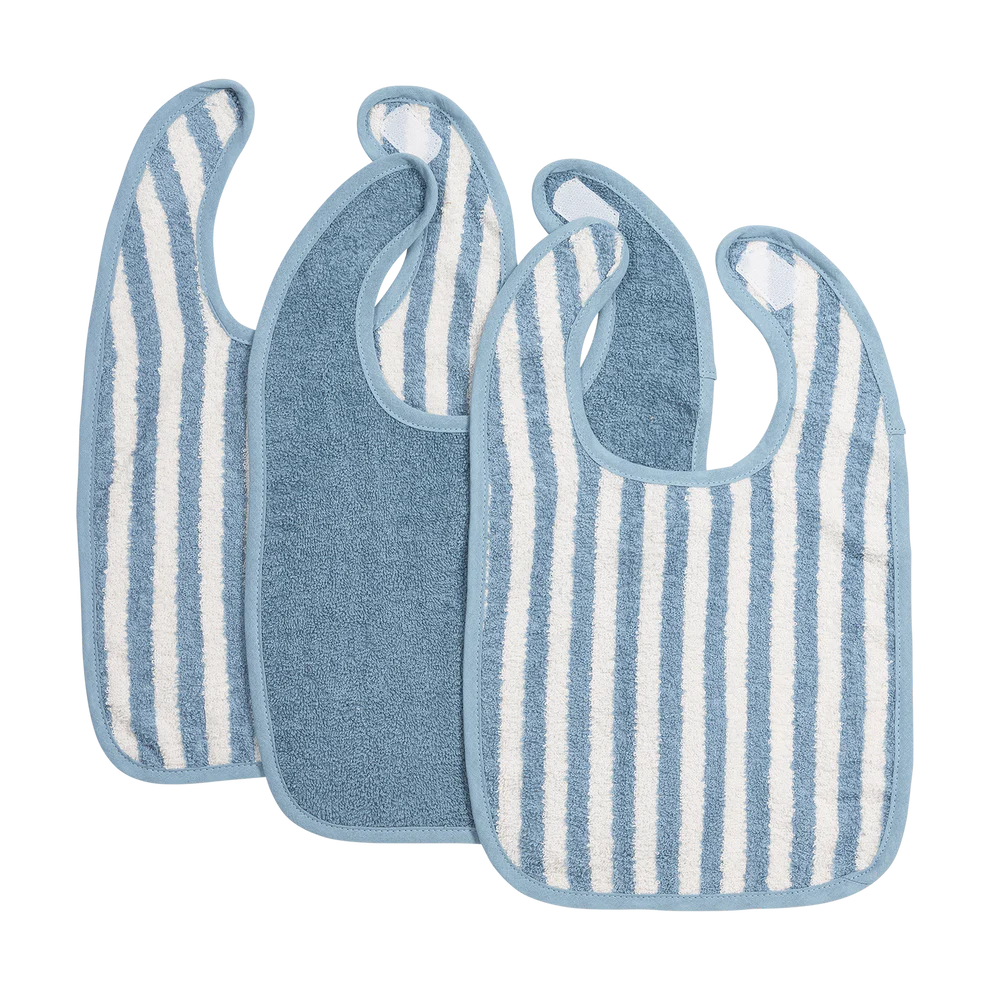3-pack slabben stripes Blauw • Meyco Baby