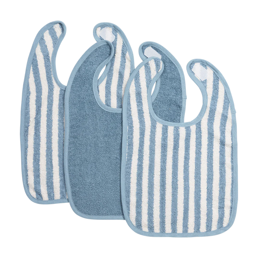 3-pack slabben stripes Blauw • Meyco Baby