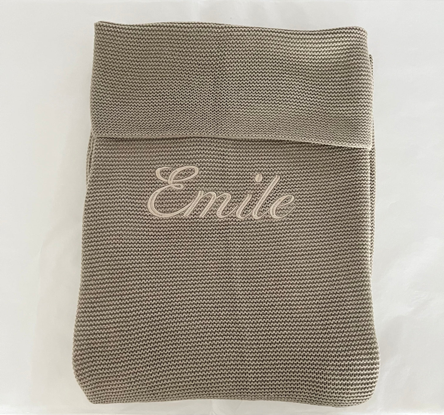 Basic Knit deken olive green • Jollein