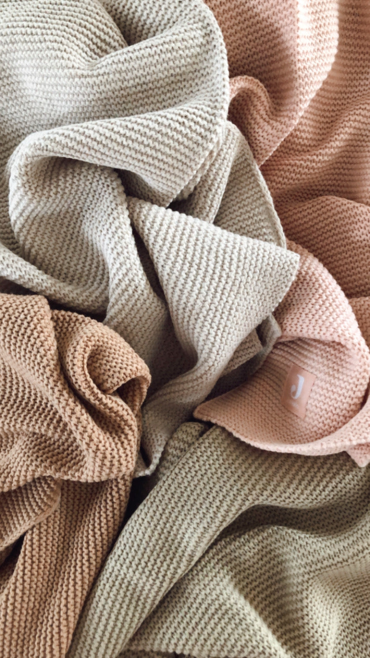 Basic knit deken nougat • Jollein