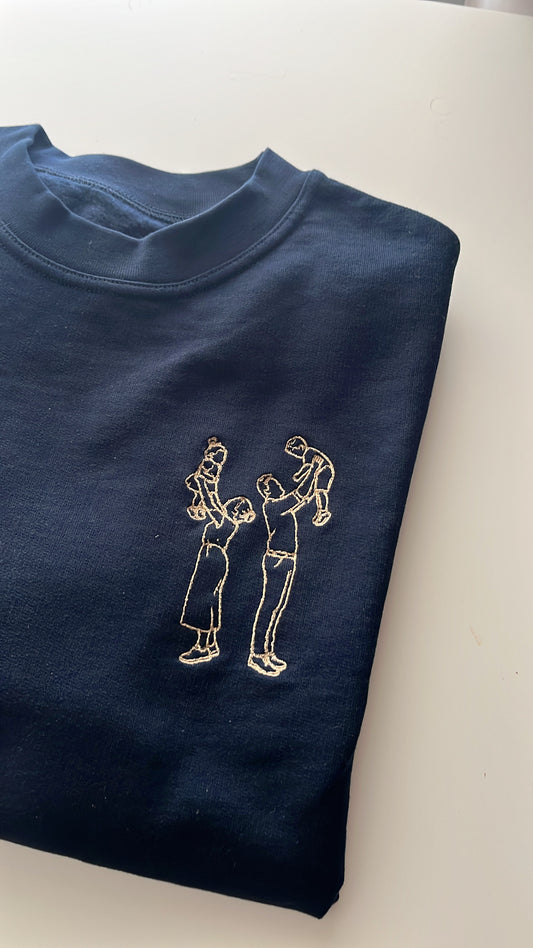 Crewneck sweater met lijntekening (man) • liefgemerkt