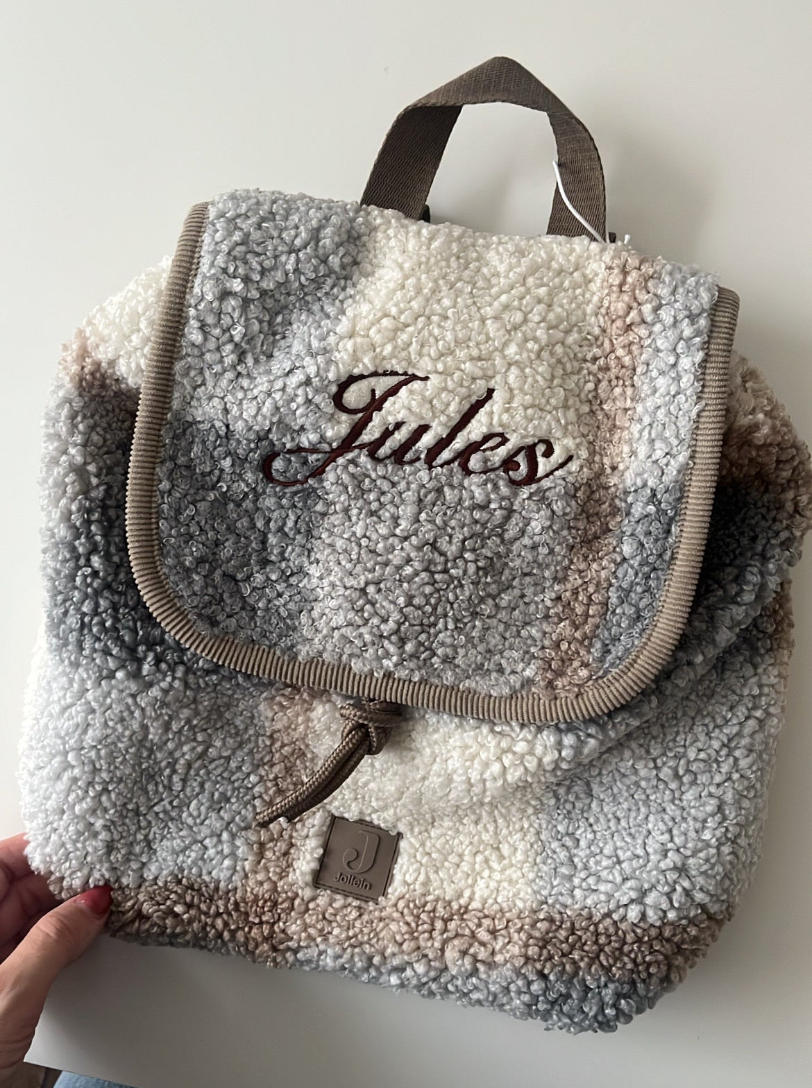 Boucle check rugzakje • Jollein