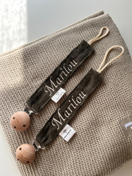 2-pack Corduroy speenkoord groen • Rammelaartje