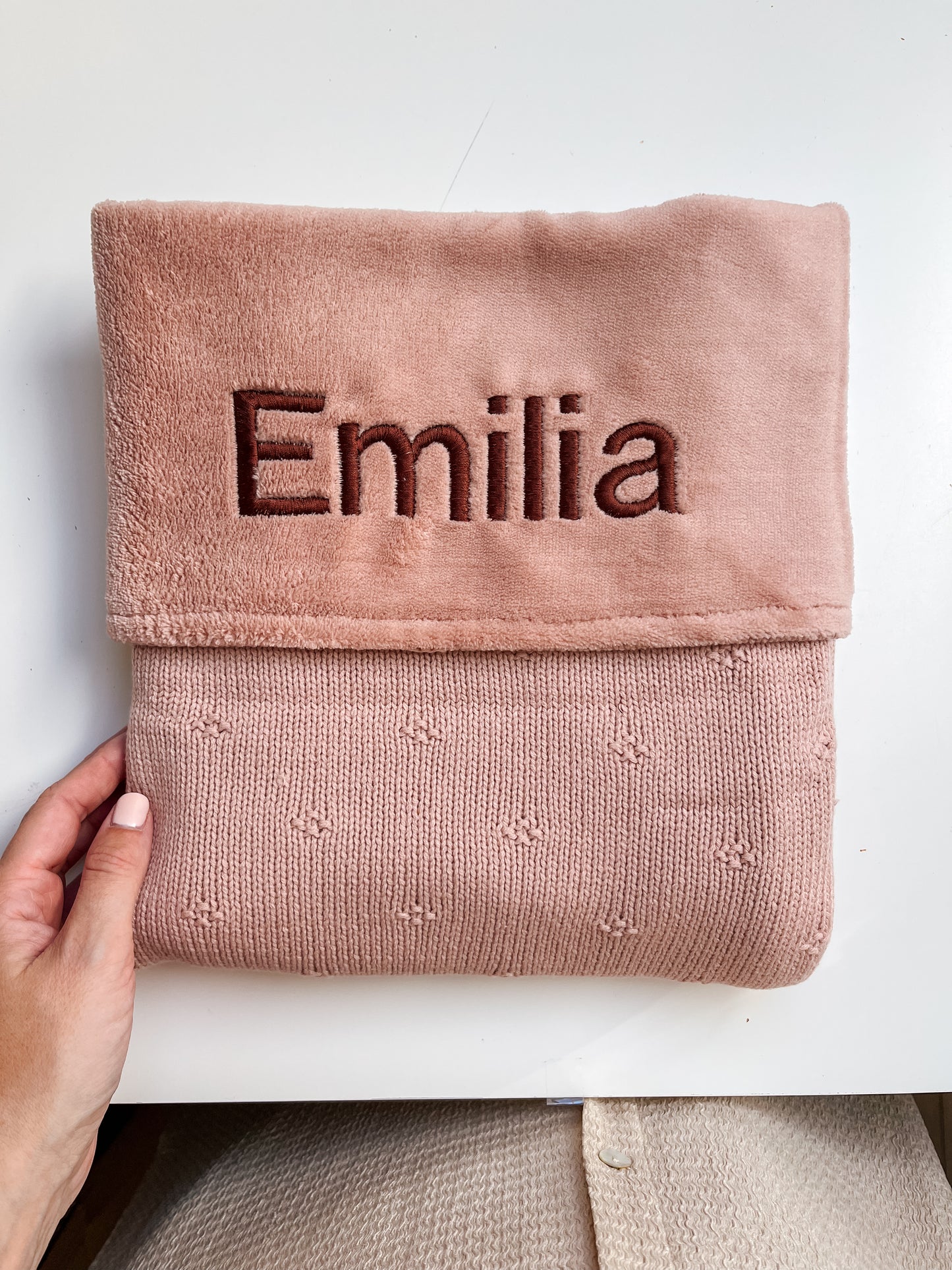 Wiegdeken cosy knit wild rose • Jollein