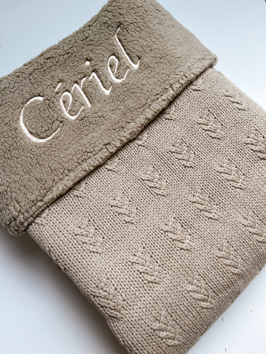 Wiegdeken velour olive green • Jollein