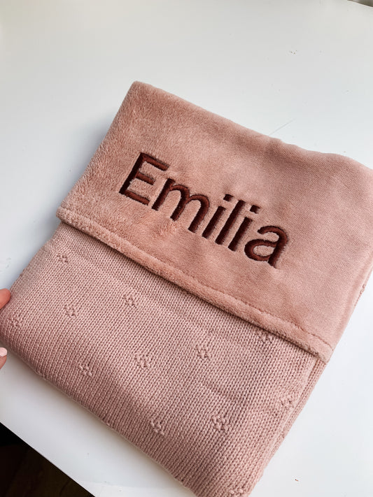 Wiegdeken cosy knit wild rose • Jollein