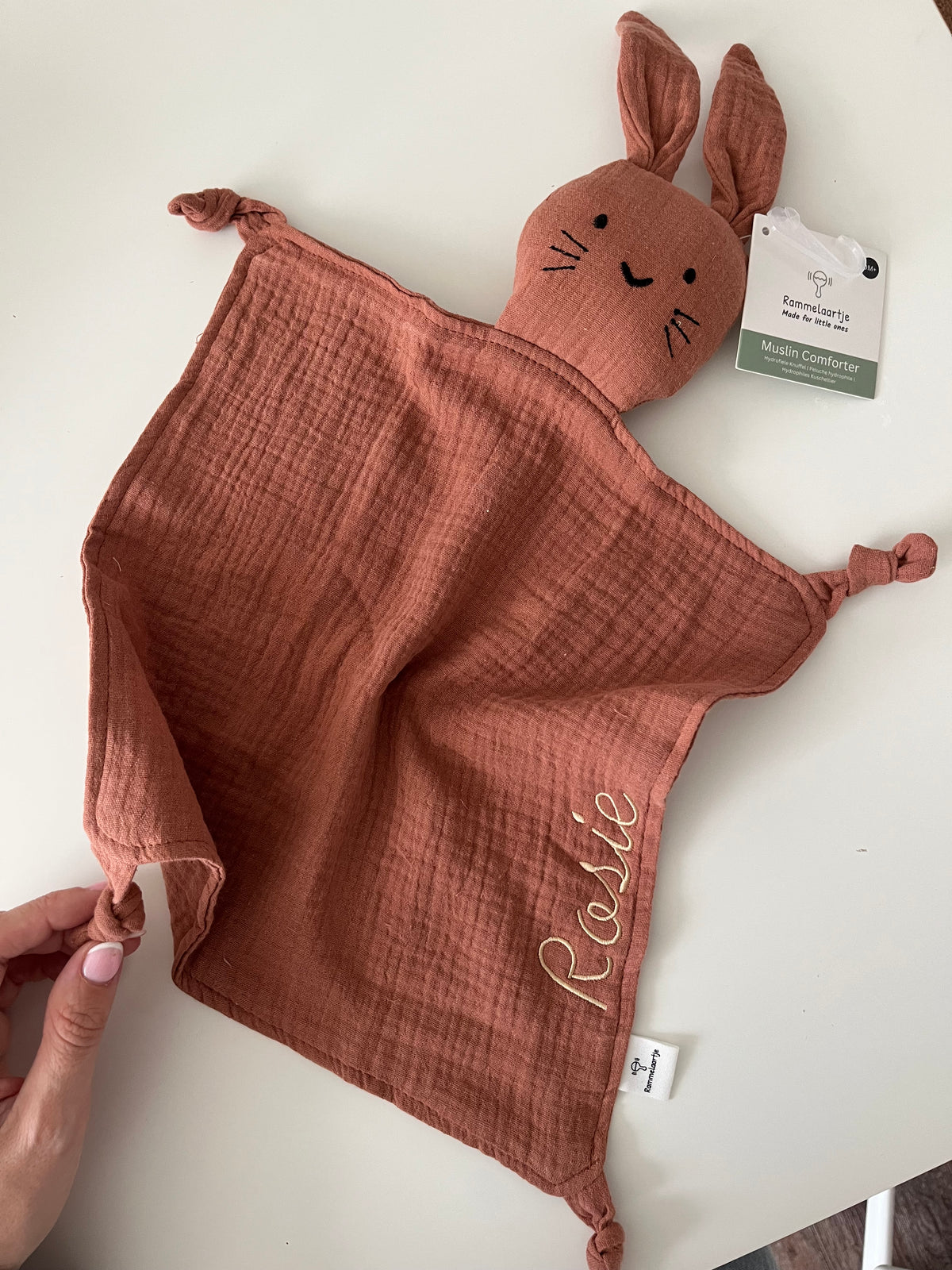Knuffel konijn terracotta