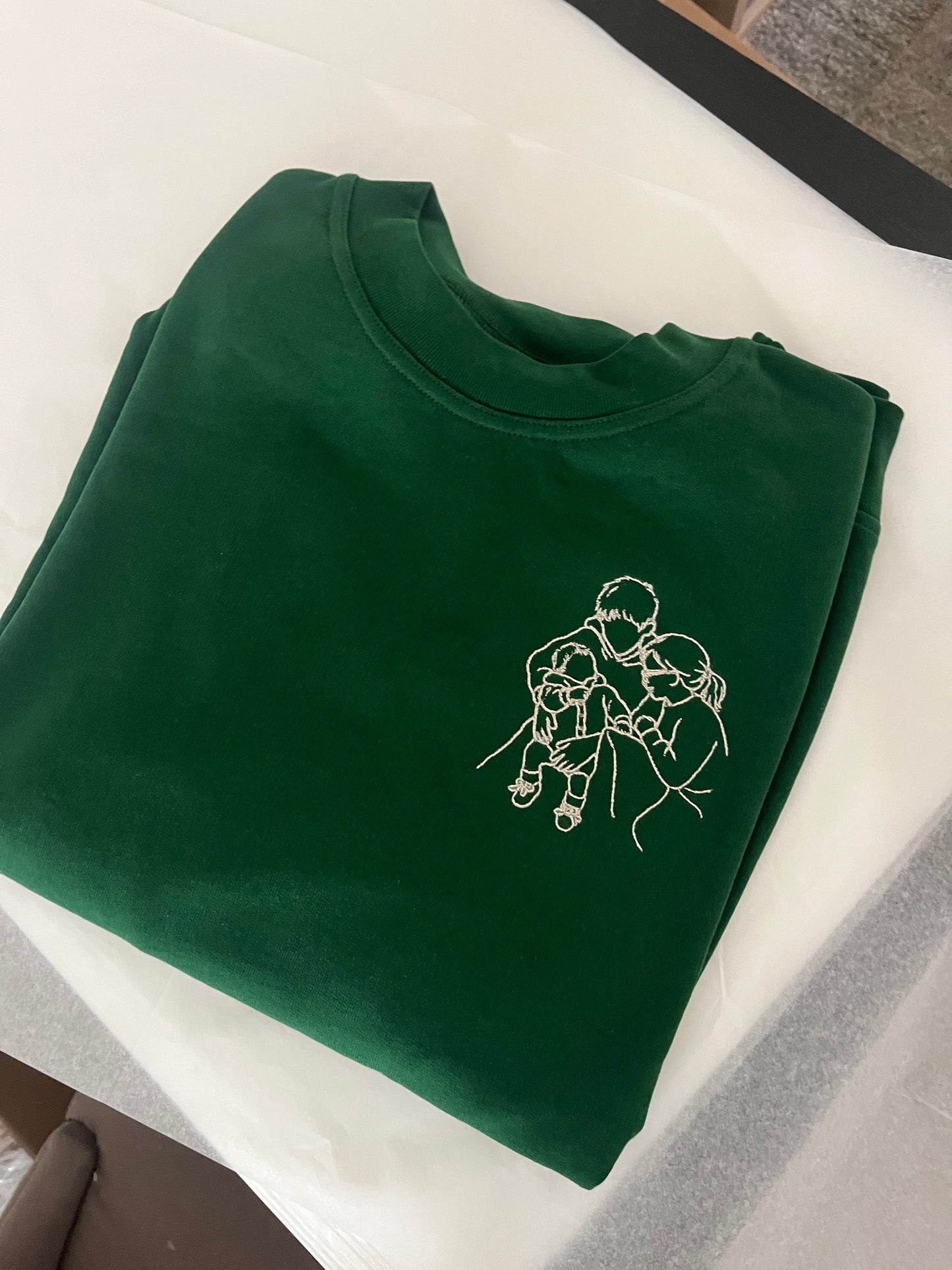 Crewneck sweater met lijntekening (man) • liefgemerkt