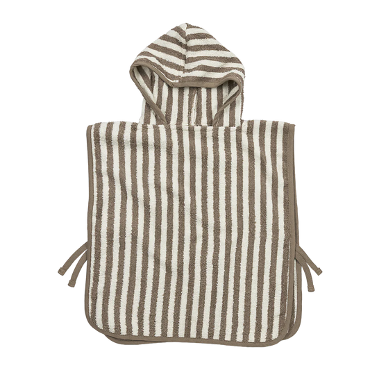 Badponcho stripes Taupe • Meyco Baby
