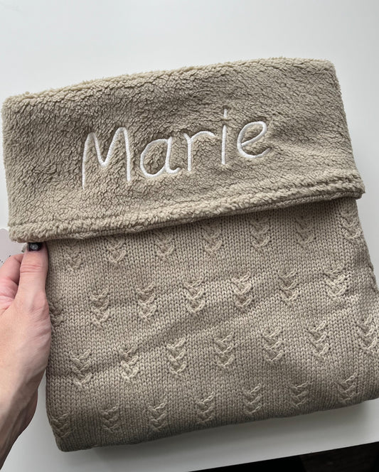 Wiegdeken velour olive green • Jollein