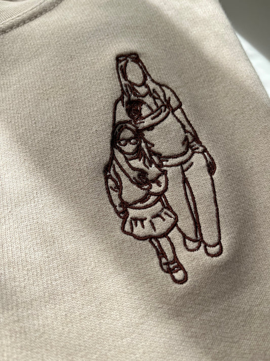 Sweater met lijntekening (dames) • liefgemerkt