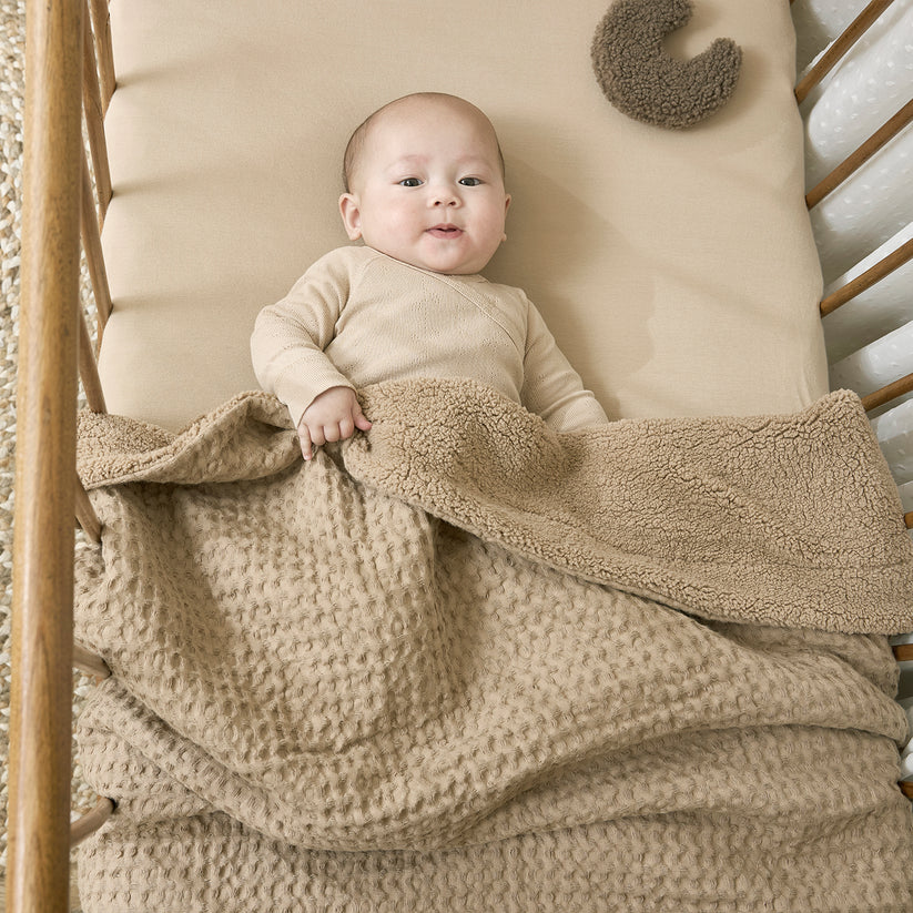 Wafel wiegdeken taupe • Meyco Baby
