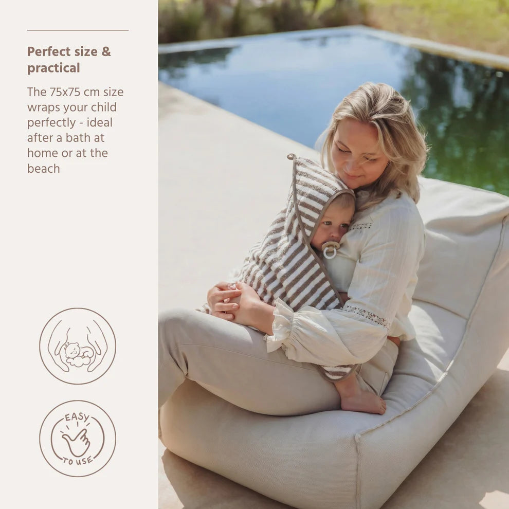 Badcape Stripes Taupe • Meyco Baby