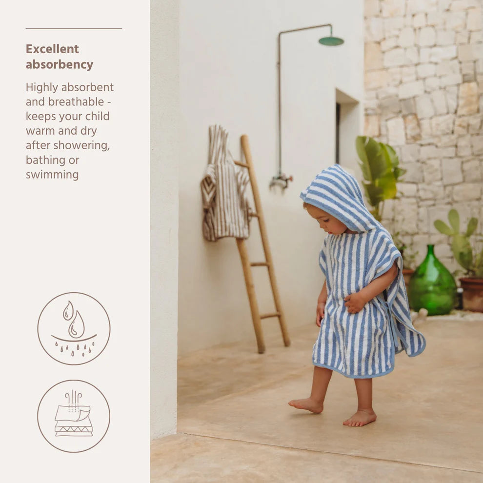Badponcho stripes Blauw • Meyco Baby