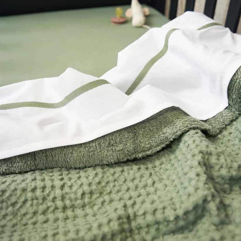 Wafel wiegdeken olive green • Meyco Baby