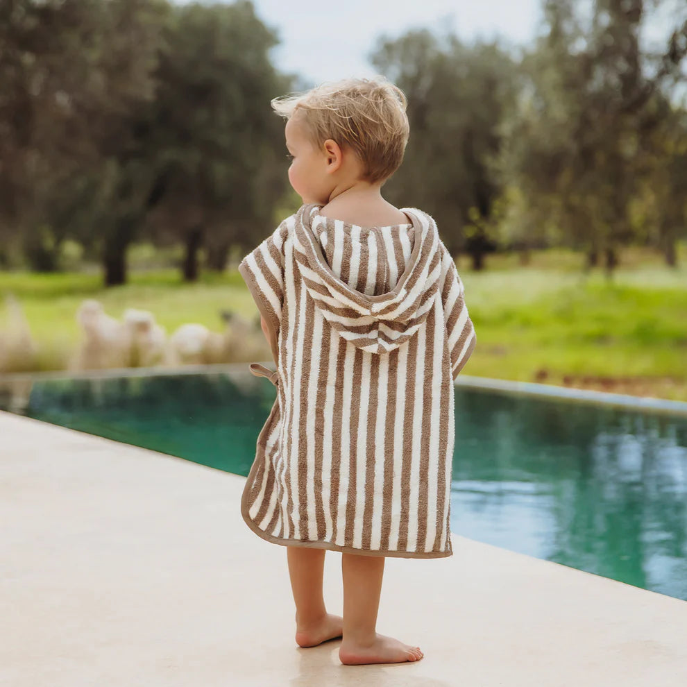 Badponcho stripes Taupe • Meyco Baby
