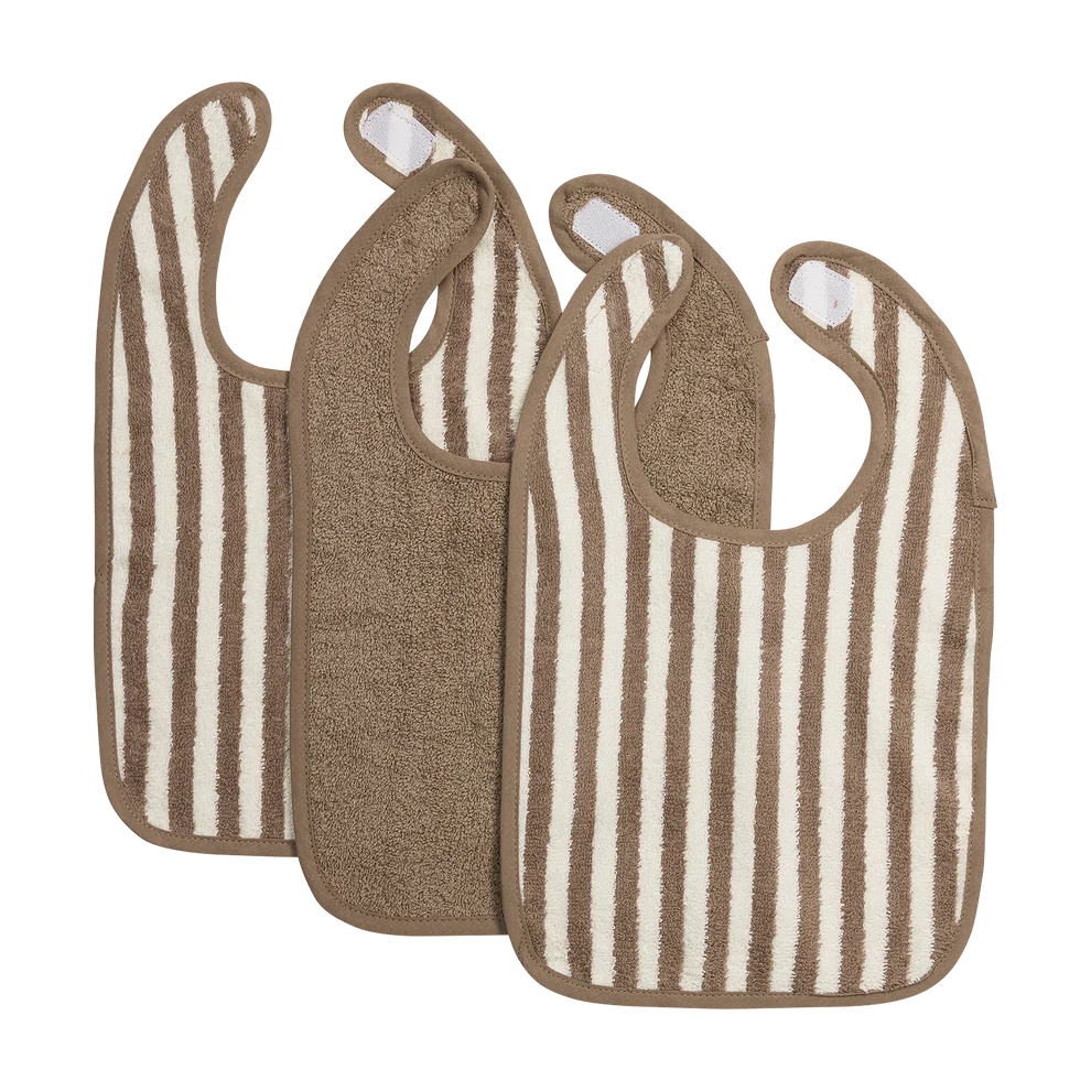 3-pack slabben stripes Taupe • Meyco Baby