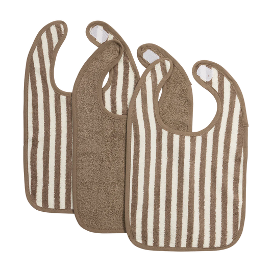 3-pack slabben stripes Taupe • Meyco Baby